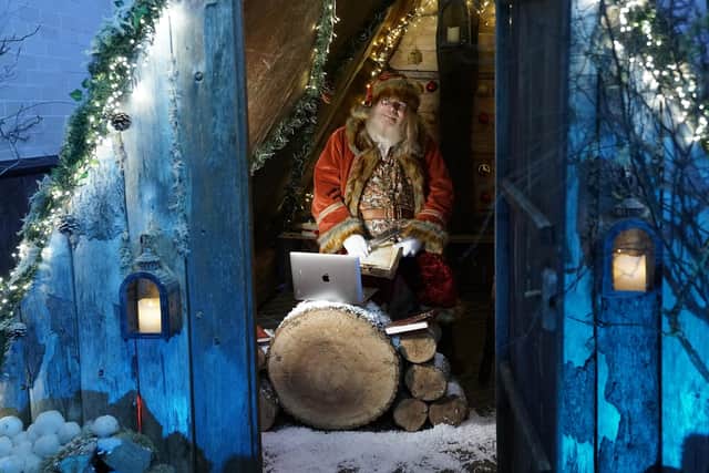 Santa in his workshop at Bamburgh Castle.