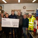 Blyth Man Shed members accept the donation from Taylor Wimpey North East. (Photo by Taylor Wimpey)