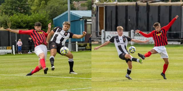 Action from Alnwick Town’s opening day fixture in the Northern Alliance Premier Division at home to Ponteland United.