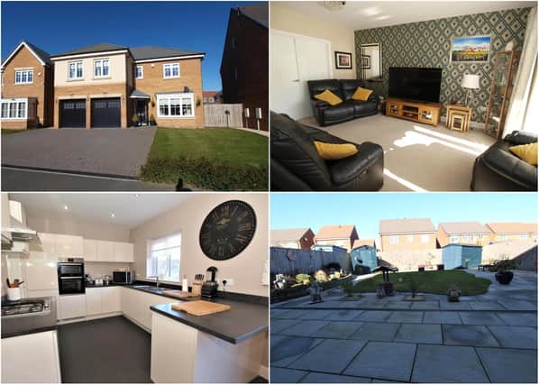 The five-bedroom house is in a modern residential area on the eastern periphery of Cramlington.