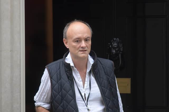 Senior aide Dominic Cummings leaves Downing Street following a cabinet meeting with Prime Minister Boris Johnson in September.