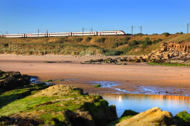 The East Coast Main Line passes close to several beaches.