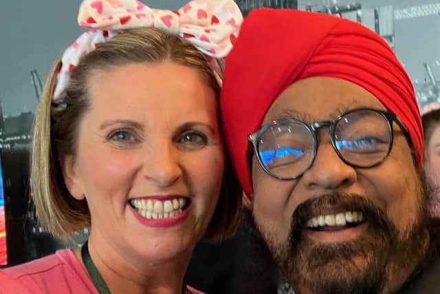 Sarah Annett and her celebrity chef Tony Singh.