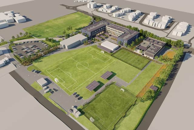 An artist impression of how the new Whitley Bay High School would look.