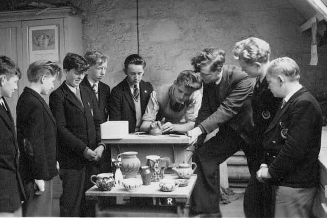 A pottery demonstration at the Duke's School in the 1950s.