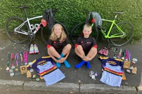 Emilia and Finley Waugh with their medals and trophies. Picture: Joe Waugh