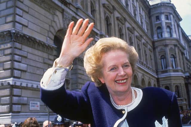 Margaret Thatcher, pictured on general election day, in June 1987. Picture: Fox Photos/Hulton Archive/Getty Images.