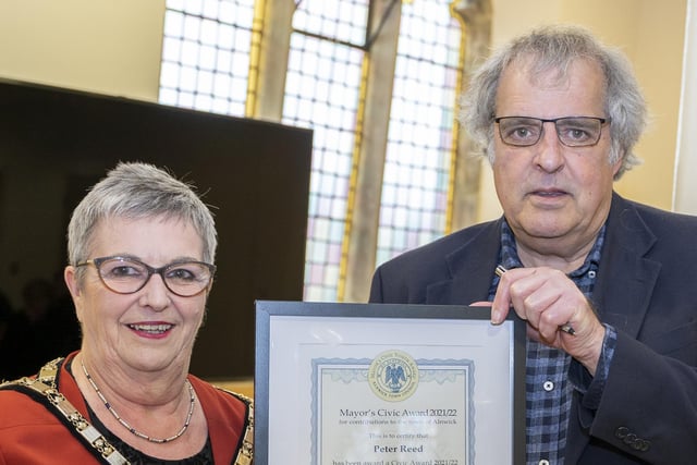 Peter Reed, chairman of Alnwick Civic Society, received an award for his enthusiasm for conserving and educating on the rich heritage of Alnwick.