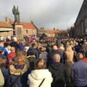 Large crowds at the 2022 Remembrance Sunday service in Berwick. Picture by Alan Hughes.
