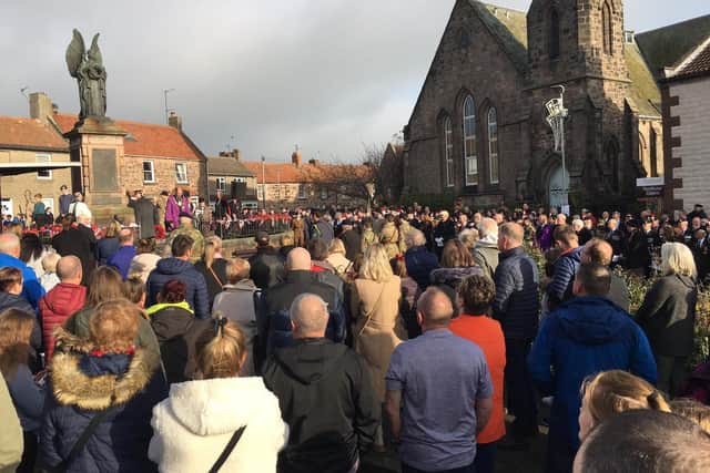 Large crowds at the 2022 Remembrance Sunday service in Berwick. Picture by Alan Hughes.