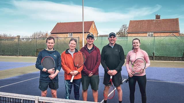 The team that won the Knockout final - Laurence Reeves, Rosanna Curtis, Rich Matthews and Claire Marshall, with team member James Crooks in the centre.