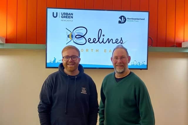 Rob Drummond, Northumberland Wildlife Trust’s Beelines project assistant and Peter Parsons, Hauxley Wildlife Discovery Centre assistant at the first meeting of the Hauxley Wildlife Group. Picture: Sheila Luck