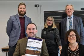 James Barber , Estate Manager, Matfen Home Farms, Mark Mather, County Councillor for Wooler, Jean Davidson, Chair, Northumberland National Park, Lord Curry of Kirkharle and Professor Sally Shortall, Chair of the Inquiry, Newcastle University.