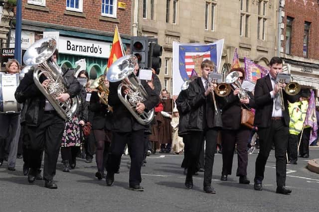 Members of the Ellington Colliery Band at the 2019 Morpeth Northumbrian Gathering.