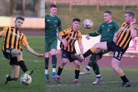 Action from Berwick Rangers’ 5-0 home win over Stirling University at Shielfield on Saturday. Pictures by Ian Runciman.