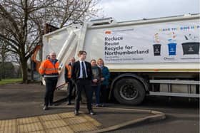 Matthew MacDonald, winner of a competition to design a new panel for a council bin lorry.