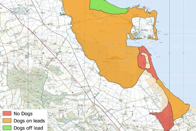 The proposed dog zone trial on the Lindisfarne National Nature Reserve.