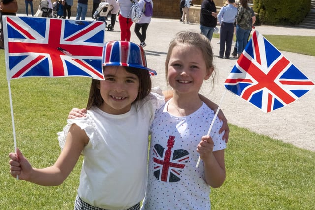 Two youngsters get into the jubilee spirit.