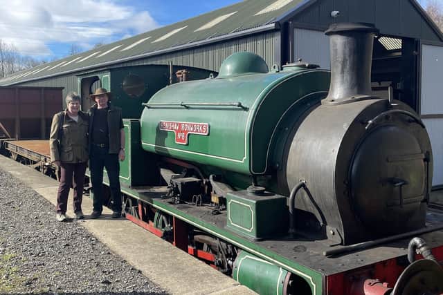 Adam and Diane Stone, new owners of steam locomotive, Renishaw Ironworks No.6. Picture: Gemma Maughan