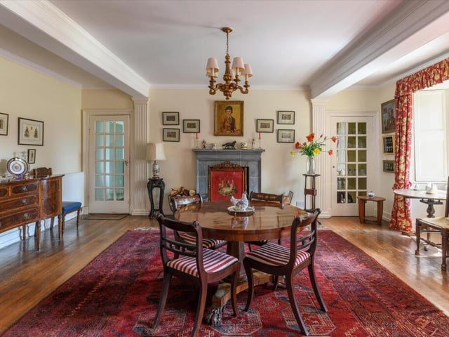 The formal dining room.
