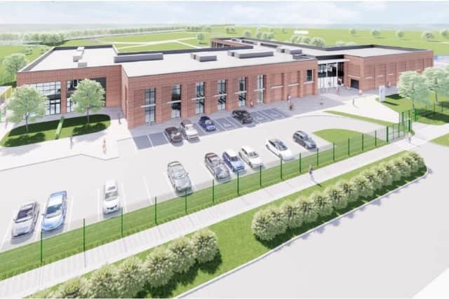 A CGI showing the proposed design of the new James Calvert Spence College in Amble.