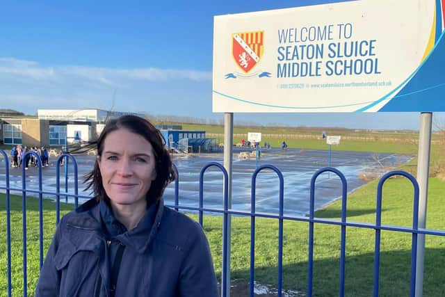 Parent Vicki Bester who spoke against the plans to close Seaton Sluice Middle School at a Seaton Valley Parish Council meeting.