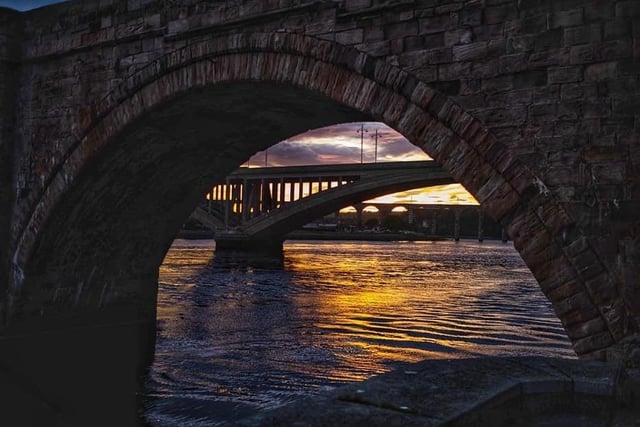 A view of the bridges over the River Tweed.