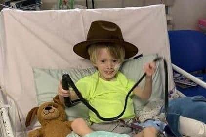 Indiana Jones fan Kit Matthews during his hospital recovery.