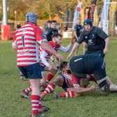 Action from Berwick RFC against Peebles on Saturday. Picture courtesy of Peebles RFC.