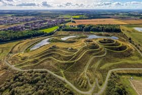 Northumberlandia gets its annual trim. Picture: Katielee Arrowsmith / SWNS