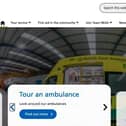 A homepage section of the new North East Ambulance Service website.