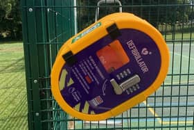 The equipment that has been damaged at the PlayZone includes the community defibrillator cabinet. Photo: Northumberland County Council.