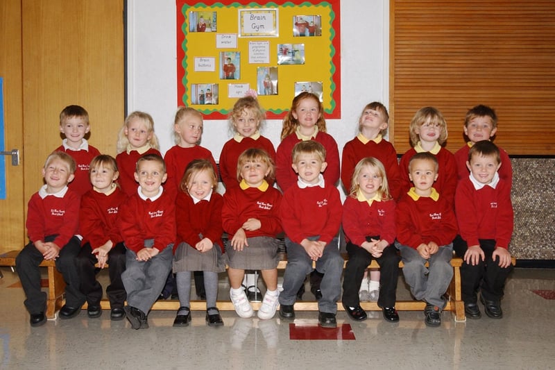 New starters at Red Row First School in September 2003.