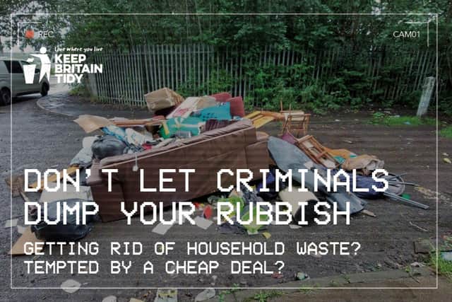 A publicity image for Fight Fly-Tipping Fortnight.
