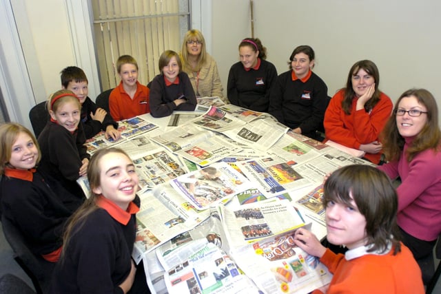 SEAHOUSES MIDDLE SCHOOL STUDENTS VISIT THE NORTHUMBERLAND GAZETTE.