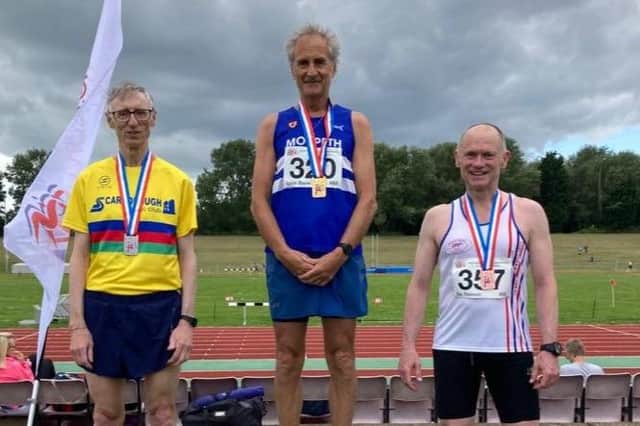Gavin Bayne on the top of the podium at the British Masters Championships.