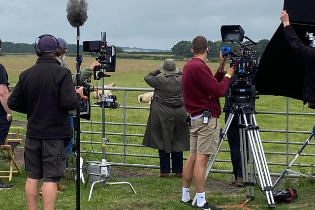 Brenda Blethyn, who plays DCI Vera Stanhope, takes in the view during filming in Boulmer village, one of the locations for series 11 of the popular ITV crime drama Vera.