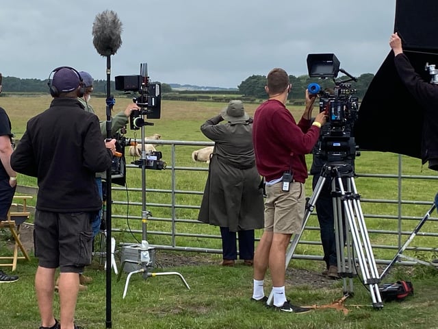 Brenda Blethyn, who plays DCI Vera Stanhope, takes in the view during filming in Boulmer village, one of the locations for series 11 of the popular ITV crime drama Vera.