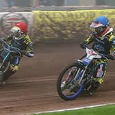 Mason Watson and Danny Phillips of Berwick Bullets out on the track. Picture: Nia Martin.