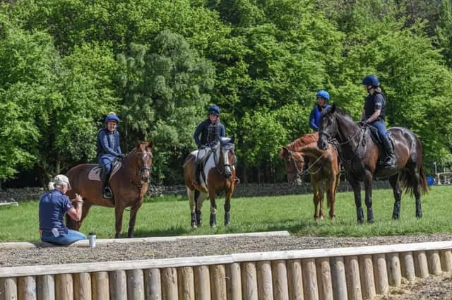 Lucinda Green and riders pictured during the X Country Masterclass clinic at High Plains Equestrian Centre in Northumberland.