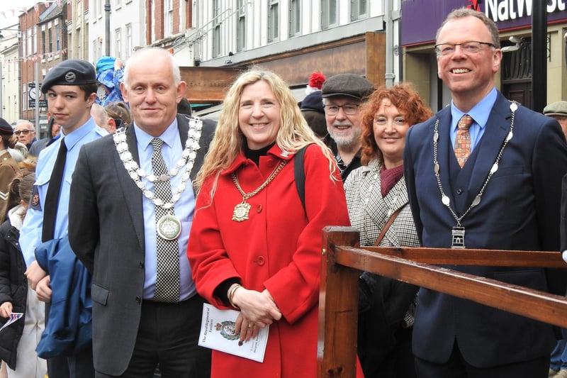 Those welcoming the parade included the Mayor of Morpeth (Coun Alison Byard) and the Civic Head of Northumberland County Council (Coun Trevor Cessford).