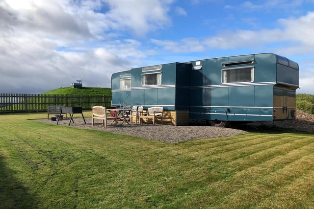Robson Green previously stayed in another of the farm's glamping units, a converted showman's wagon.