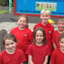 A group of pupils from Tweedmouth Prior Park First School celebrate the 'Good' Ofsted rating.