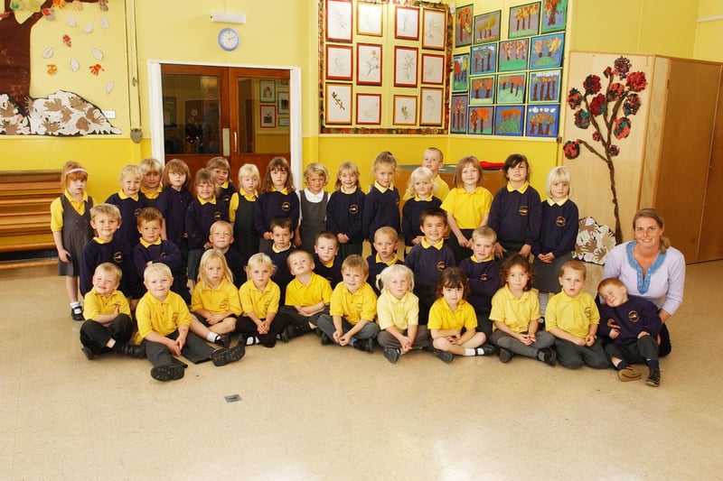 New starters at Longhoughton First School in September 2003.
