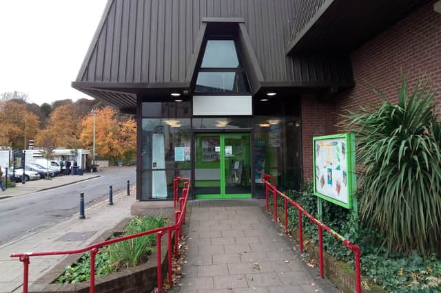The entrance to the Riverside Leisure Centre in Morpeth.