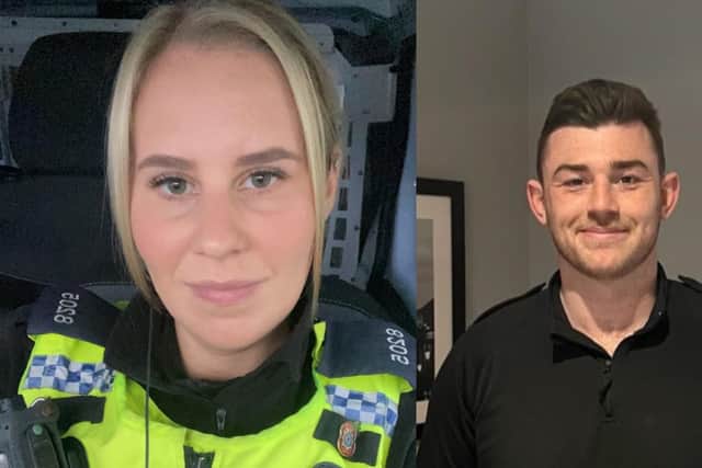 PCs Joshua Williams and Emma Gray have been nominated for a national bravery award.