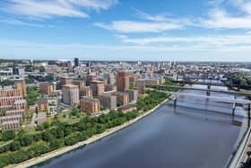 How the Forth Yards area of Newcastle could look under major regeneration plans, which include a new footbridge over the Tyne. Photo: Newcastle City Council.