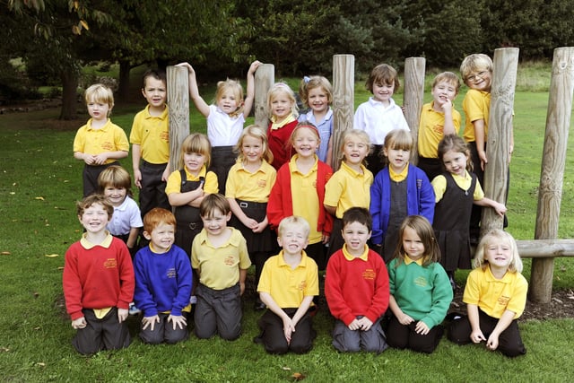 Rothbury First School's new reception class pupils..