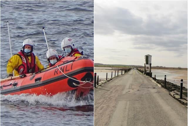 Seahouses inshore lifeboat crew feature on BBC TV series Saving Lives at Sea after a rescue they performed at Holy Island causeway.