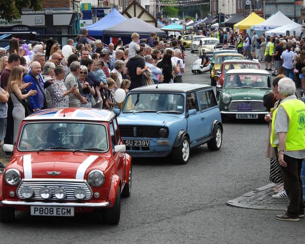 Classic cars pictured during the 2023 Morpeth Fair Day parade. Picture by Anne Hopper.